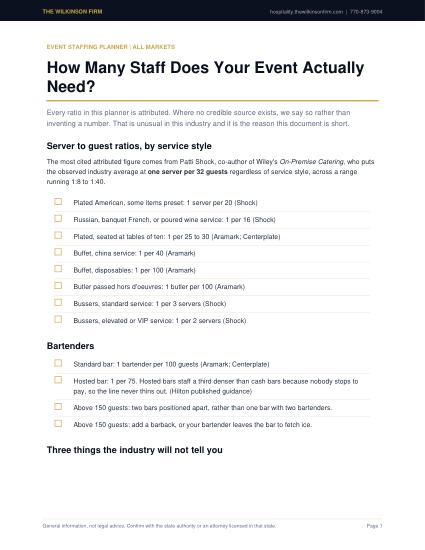 Cover of How Many Staff Does Your Event Actually Need?